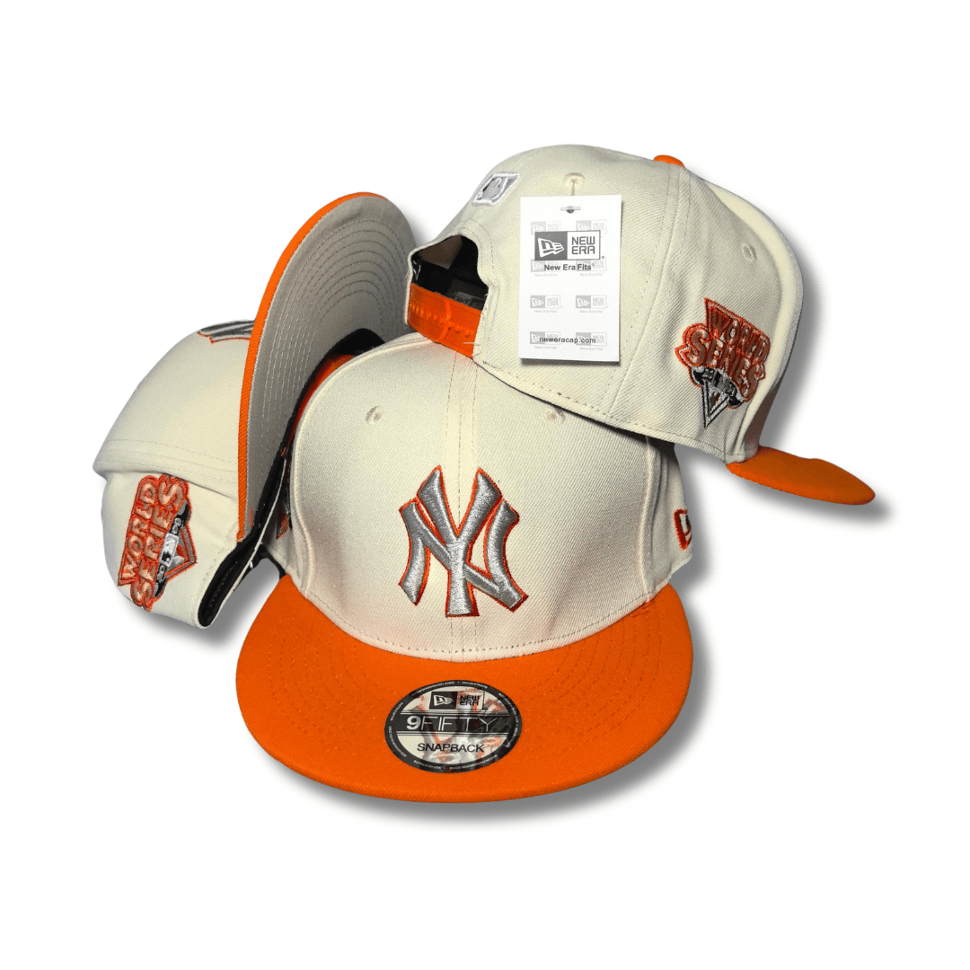 New York Yankees 9FIFTY with Orange Brim and Side Patches Cream and Orange Snapback Cap