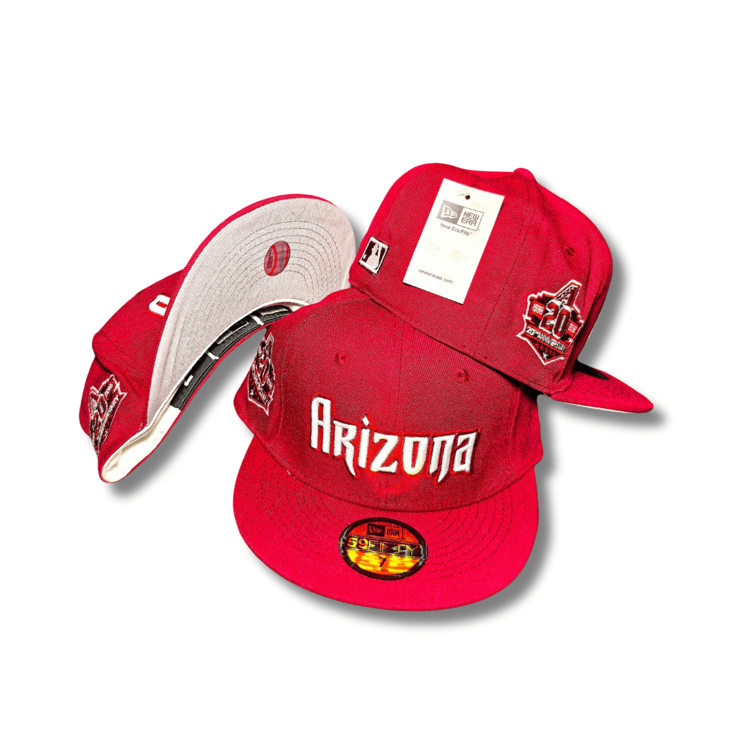 Arizona Diamondbacks Red New Era 59FIFTY 20th Anniversary Patch Cap