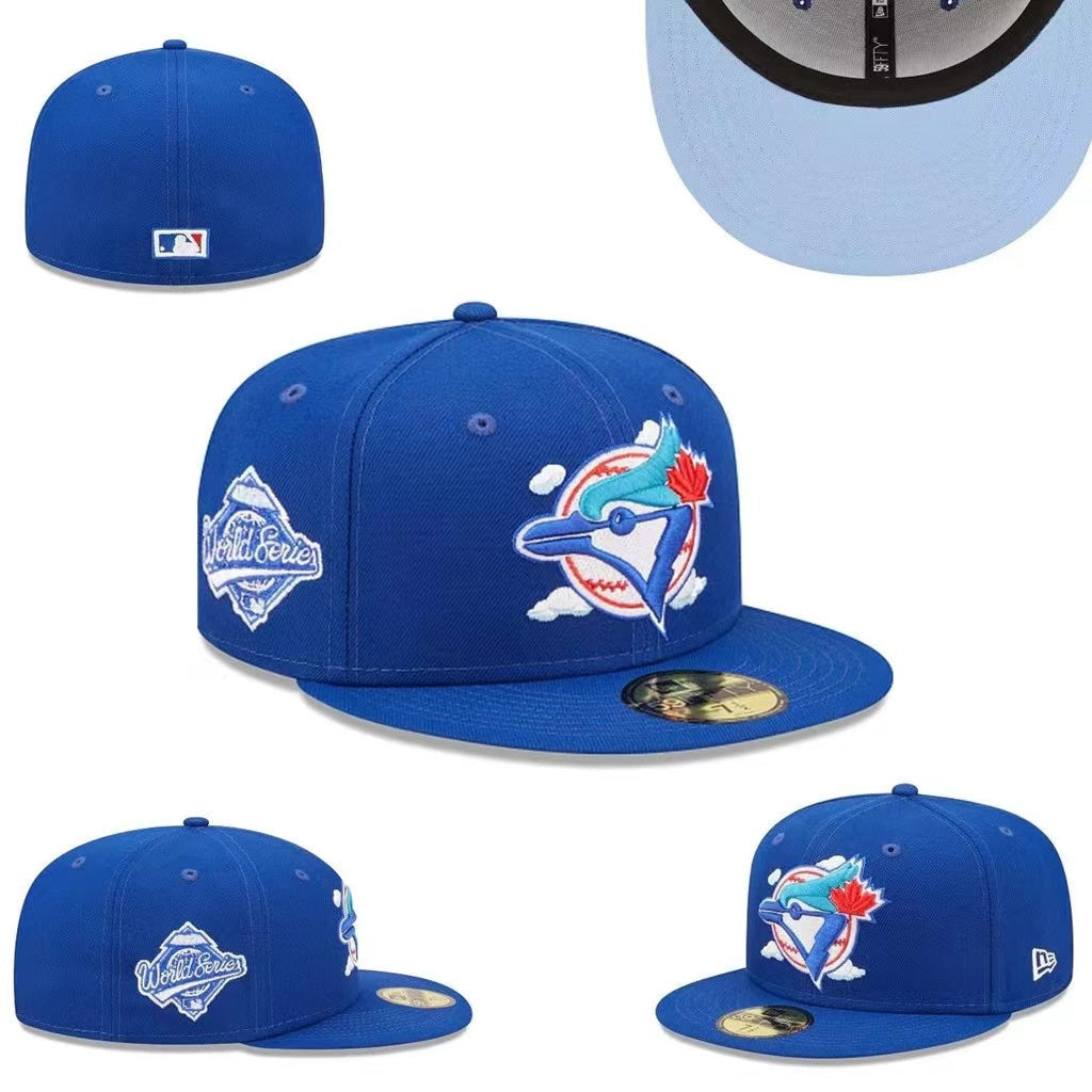 Toronto Blue Jays World Series Fitted Hat with Light Blue Underbrim - Royal Blue