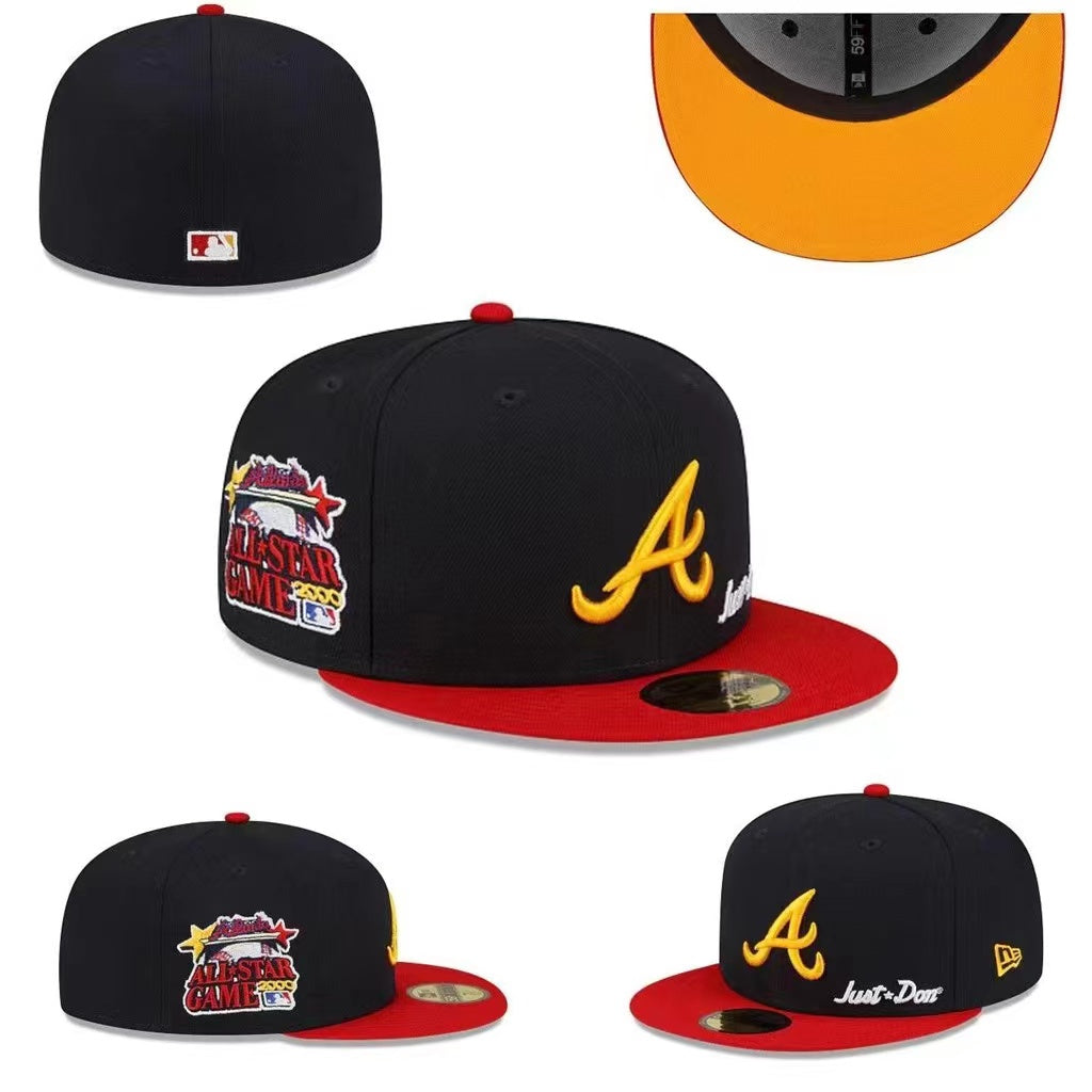 Atlanta Braves All-Star Game Fitted Hat with Red Brim and Orange Underbrim - Black