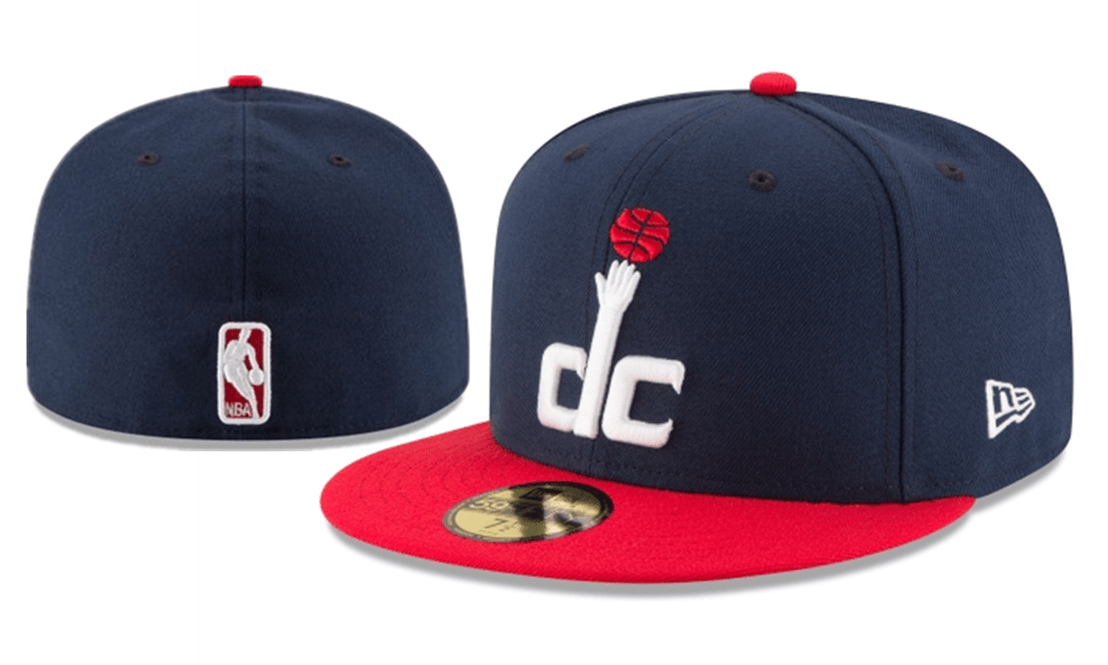 Washington Wizards NBA Snapback Cap with Embroidered DC Logo and Red Brim - Navy Blue
