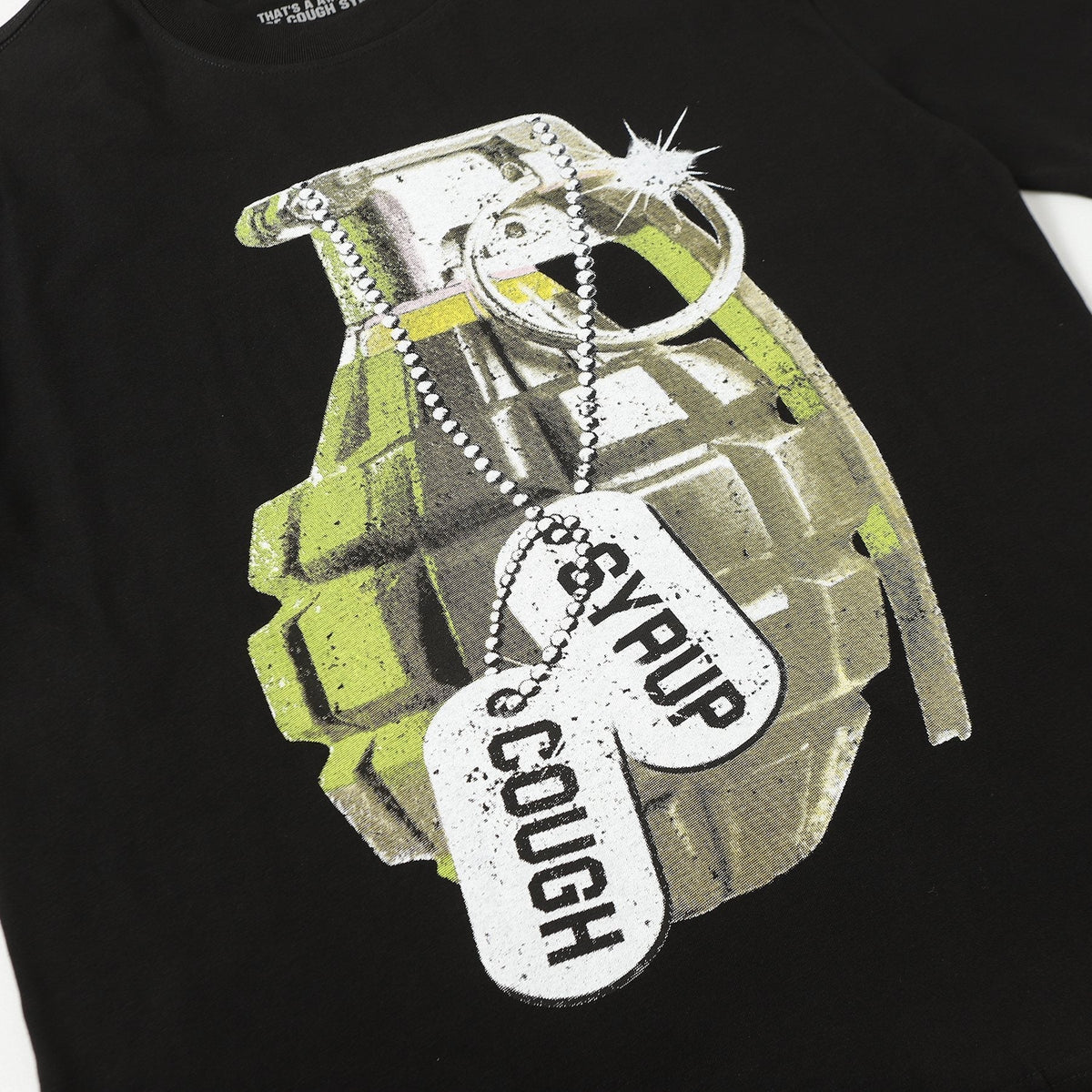 THAT'S A AWFUL LOT OF COUGH SYRUP Grenade Graphic T-Shirt — detail