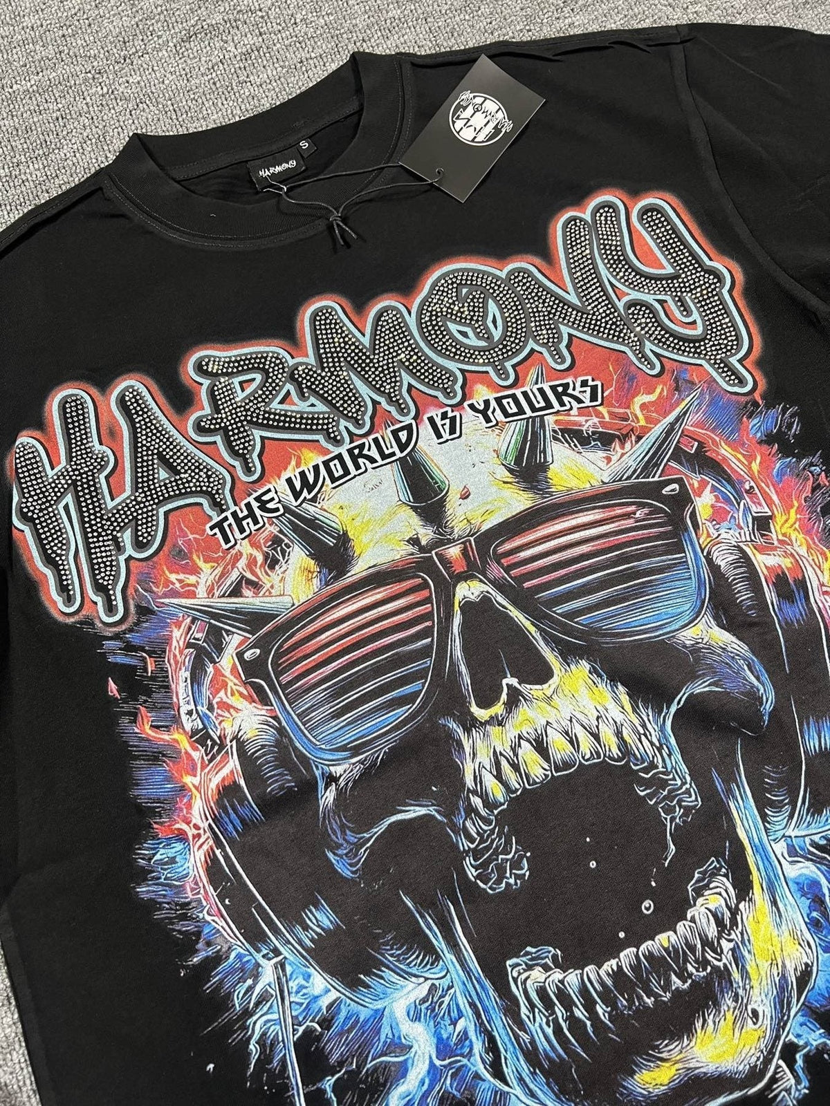 HARMONY New Age Skull Graphic Short-Sleeve T-Shirt — detail