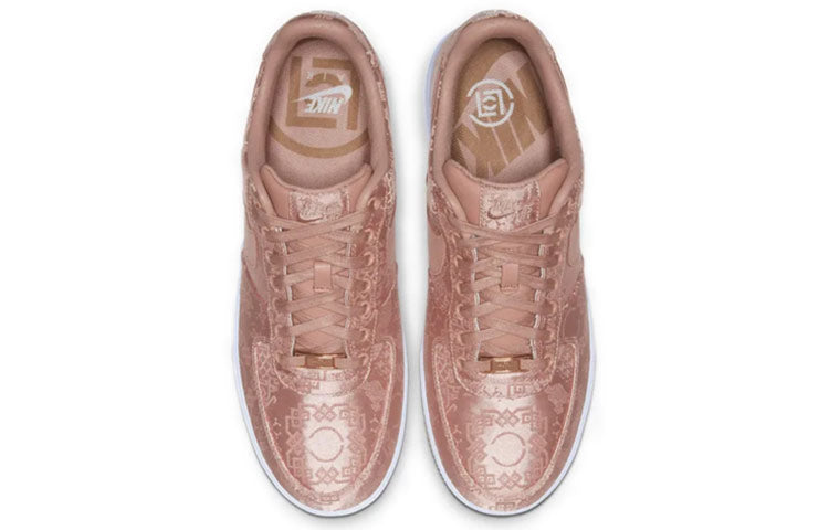 CLOT x Nike Air Force 1 Low Rose Gold Silk Sneakers