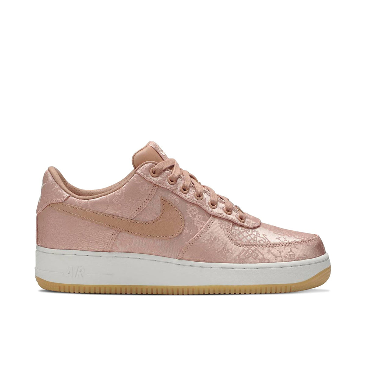 CLOT x Nike Air Force 1 Low Rose Gold Silk Sneakers