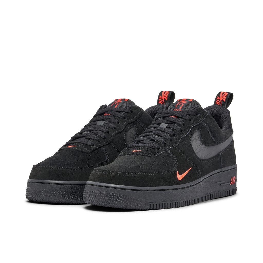 Nike Air Force 1 07 LV8 Reflective Swoosh Black Crimson Sneakers