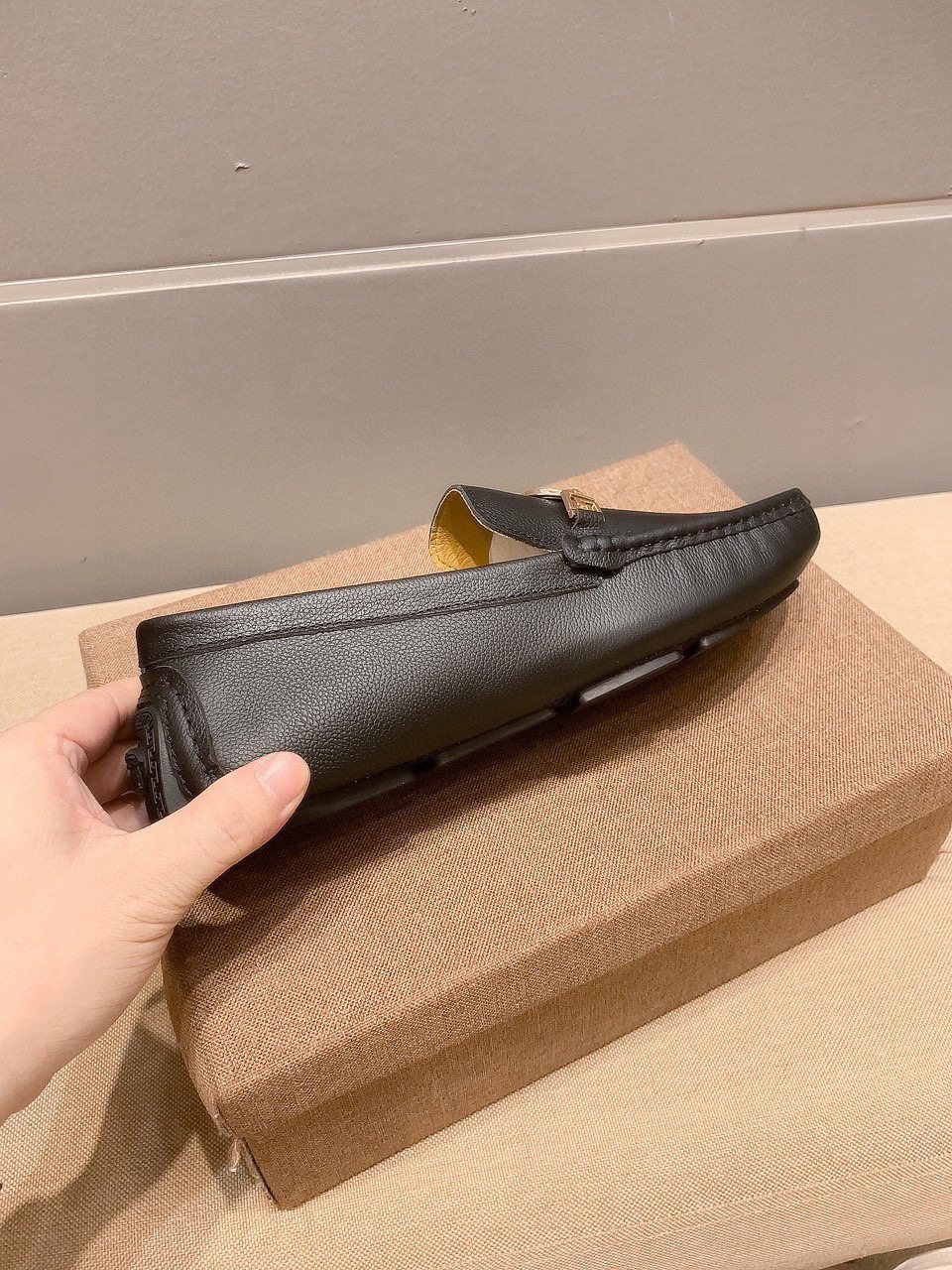 Versace Black Medallion Loafers — side
