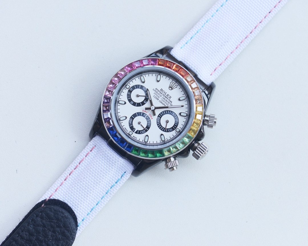 Rolex White Dial Strap Watch — hero