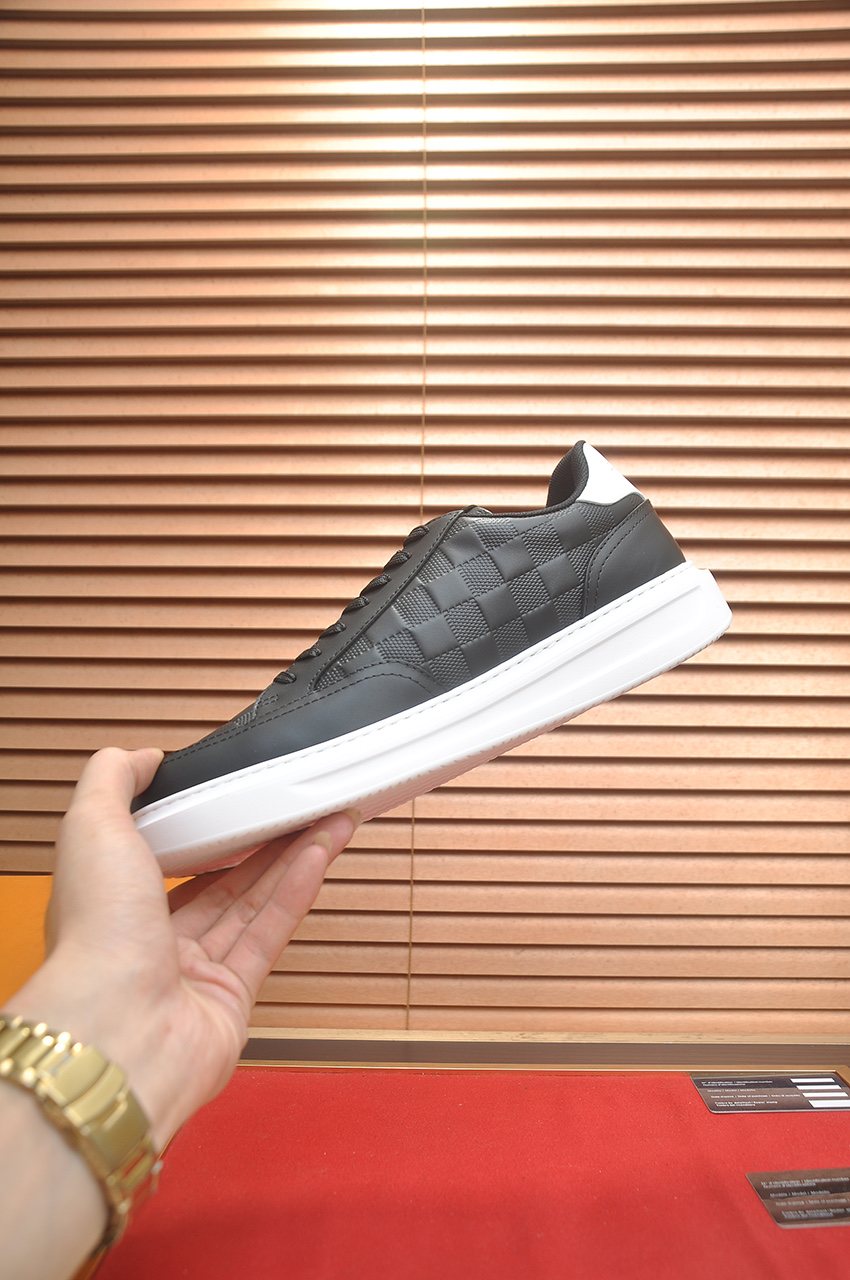 Louis Vuitton Black Low-Top Sneakers — side