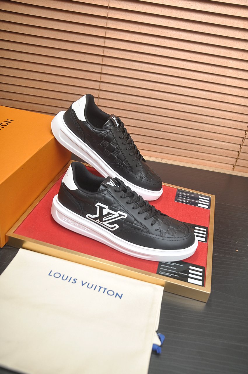 Louis Vuitton Black Low-Top Sneakers — side
