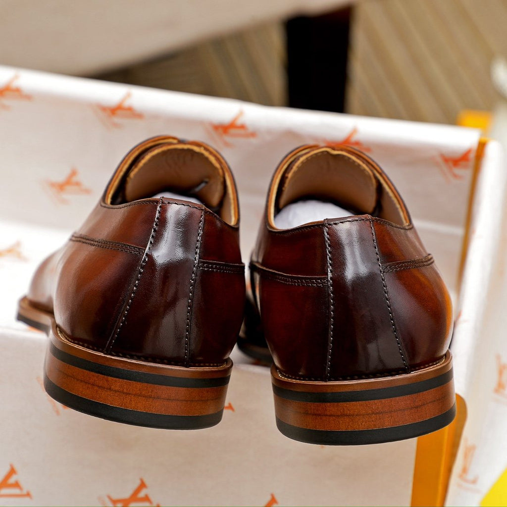 Louis Vuitton Perforated Toe Lace-Up Dress Shoes — back