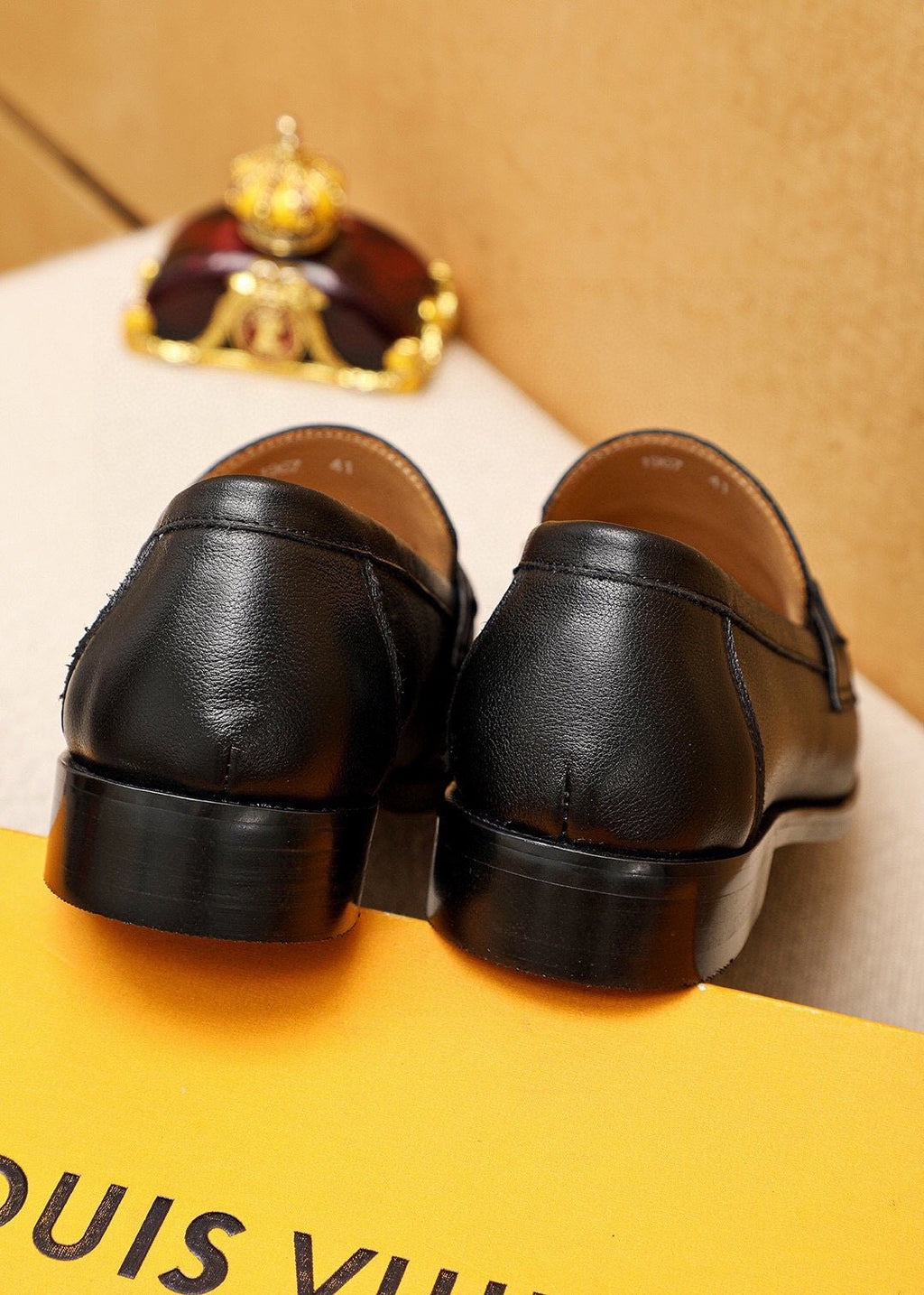Louis Vuitton Black Metal-Accent Loafers — back