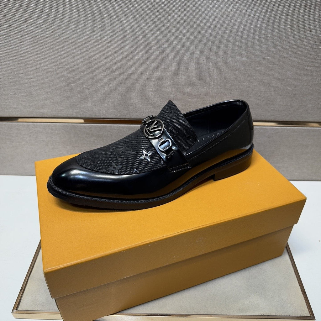 Louis Vuitton Buckle Slip-On Dress Shoes — front